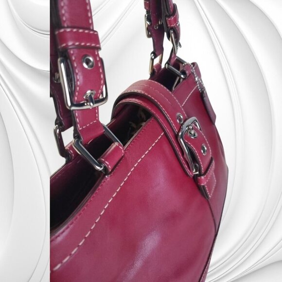 COACH Hamptons Satchel in burgundy/berry red Y2K - Picture 7 of 12